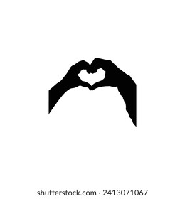 hard care in Hans black icon in flat style isolated. Vector Symbol illustration. Han drew ink hearts for Happy Valentine's Day, wedding invitations, and love greeting cards.