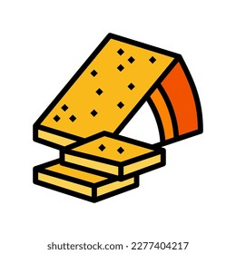 hard cheese food slice color icon vector. hard cheese food slice sign. isolated symbol illustration