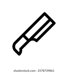 Hard cheese knife. Editable stroke vector icon.