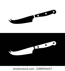 Hard cheese knife flat silhouette vector. Black and white kitchen appliance icon. Kitchen tools symbol for web. Kitchen concept.