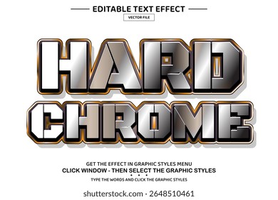Modelo de efeito de texto editável em 3D com cromo rígido