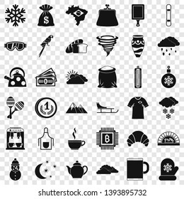 Hard coffee icons set. Simple style of 36 hard coffee vector icons for web for any design