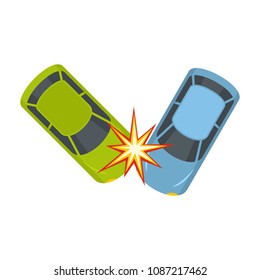 Hard collision icon. Flat illustration of hard collision vector icon for web