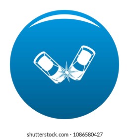 Hard collision icon. Simple illustration of hard collision vector icon for any design blue