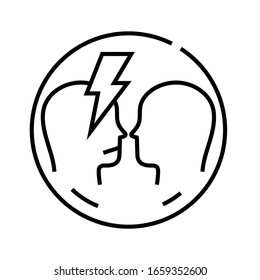 Icono de línea de comunicaciones duras, signo de concepto, ilustración de vector de contorno, símbolo lineal.