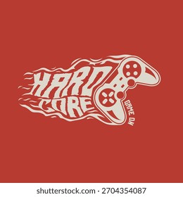 Juego de núcleo duro en la consola de Vector vintage Diseño gráfico de niños