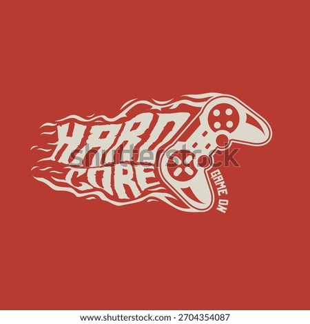 Hard Core Game on console vintage vector boys graphic design