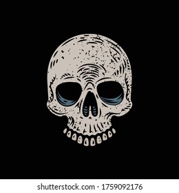 Hard Core Skull Head Illustration