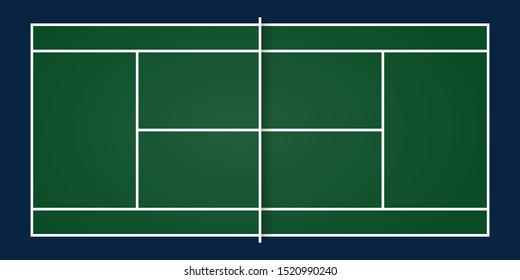 The Hard court of Standard regulation tennis court size for use in court construction, training, learning, simulation, competition, etc.