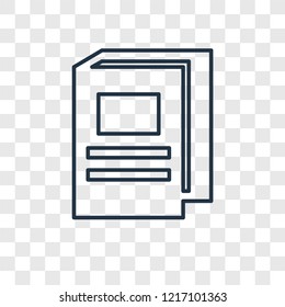 Hard Cover Book concept vector linear icon isolated on transparent background, Hard Cover Book concept transparency concept in outline style
