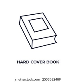 hard cover book outline icon. Linear vector from education concept. Thin line hard cover book icon isolated on white background