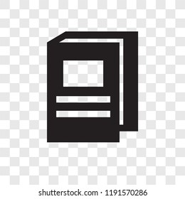 Hard Cover Book vector icon isolated on transparent background, Hard Cover Book transparency logo concept