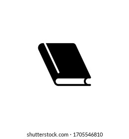 Icono vectorial del libro de tapa dura en diseño plano sólido negro aislado en fondo blanco