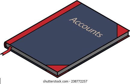 A hard cover bound accounts / ledger book.