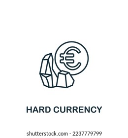 Icono de Divisa dura. Monocromo simple icono de Global Business para plantillas, diseño web e infografías