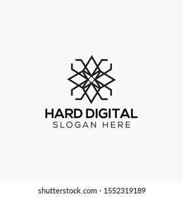 hard digital artistic logo vector concept with simple, unique and modern styles 