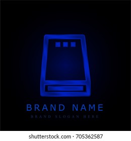Hard disc blue chromium metallic logo