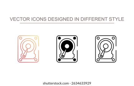 Design de ícone de Dispositivo de Disco Rígido com ilustração de estoque de fundo branco