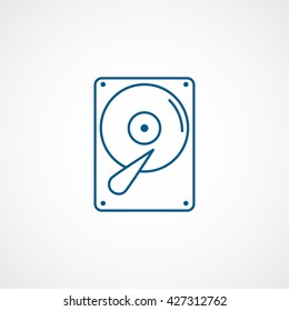 Hard Disc Drive Blue Icon On White Background