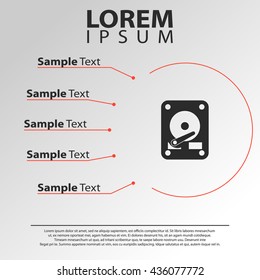 hard disc drive icon. HDD infographics template