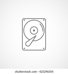 Hard Disc Drive Line Icon On White Background