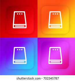 Hard disc four color gradient app icon set