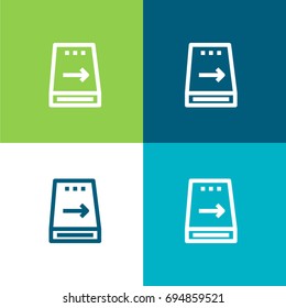 Hard disc green and blue material color minimal icon or logo design