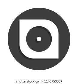hard disc icon in Badge style with shadow 