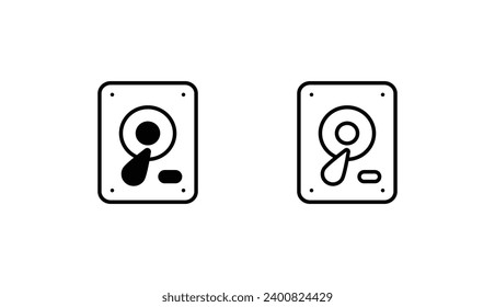 Hard Disc icon design with white background stock illustration