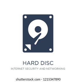 Hard disc icon. Trendy flat vector Hard disc icon on white background from Internet Security and Networking collection, vector illustration can be use for web and mobile, eps10