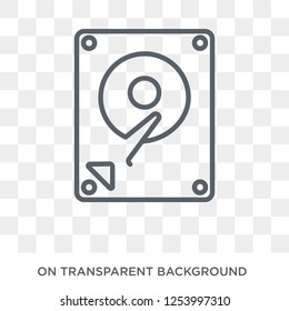 Hard disc icon. Trendy flat vector Hard disc icon on transparent background from Internet Security and Networking collection. High quality filled Hard disc symbol use for web and mobile