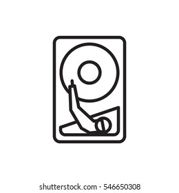 hard disc icon vector illustration sign symbol