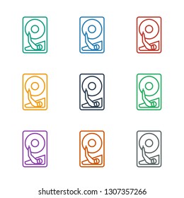 hard disc icon white background. Editable outline hard disc icon from technology. Trendy hard disc icon for web and mobile.