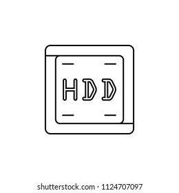 hard disc line. Element of computer parts for mobile concept and web apps illustration. Thin line icon for website design and development, app development. Premium icon on white background