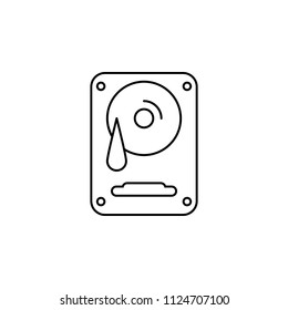 hard disc line. Element of computer parts for mobile concept and web apps illustration. Thin line icon for website design and development, app development. Premium icon on white background