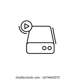 Hard disc, play, networking icon. Simple line, outline vector elements of storage and cloud icons for ui and ux, website or mobile application