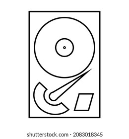 Hard disk 1 line icon vector design template and illustration with editable 