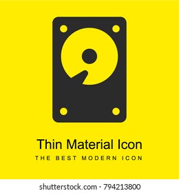 Hard Disk bright yellow material minimal icon or logo design