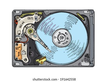 Hard disk - cartoon