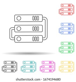 hard disk connection multi color style icon. Simple thin line, outline vector of web icons for ui and ux, website or mobile application