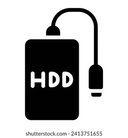 hard disk drive Glyph Icon Background White