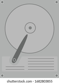 Hard Disk Drive Graphic. The internal part of a HDD. Vector Illustration. EPS 10. 