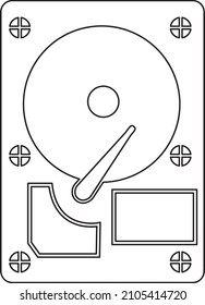 Unidad de disco duro, almacenamiento de hardware en disco duro. Icono de vector plano. Sencillo símbolo negro sobre fondo blanco. Unidad de disco duro, diseño de señales de almacenamiento de hardware en disco duro.eps