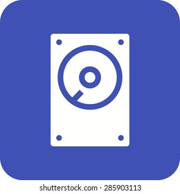 Hard disk, drive, hdd icon vector image. Can also be used for computer and hardware. Suitable for use on web apps, mobile apps and print media.
