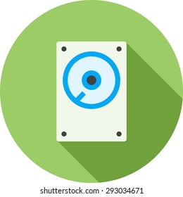 Hard disk, drive, hdd icon vector image. Can also be used for computer and hardware. Suitable for use on web apps, mobile apps and print media.