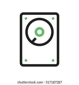 Hard disk, drive, hdd icon vector image. Can also be used for computer and hardware. Suitable for use on web apps, mobile apps and print media.