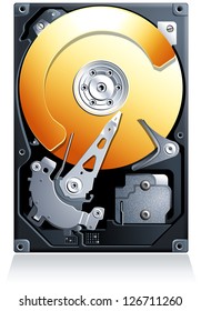Hard disk drive HDD realistic detailed vector