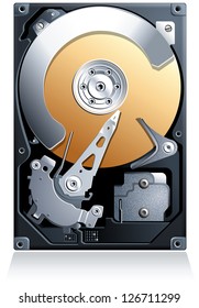 Hard disk drive HDD realistic detailed vector