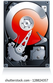 Hard disk drive HDD realistic detailed vector