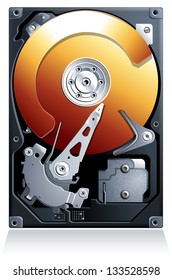 Hard disk drive HDD realistic detailed vector